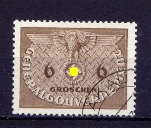 (074) Deutsches Reich Generalgouvernement Dienst Nr.1         O  gestempelt