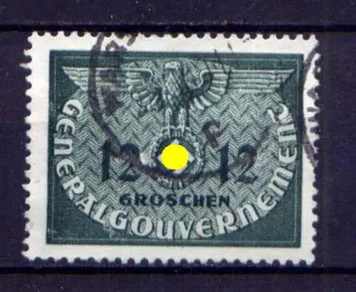 (077) Deutsches Reich Generalgouvernement Dienst Nr.4         O  gestempelt