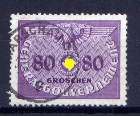 (085) Deutsches Reich Generalgouvernement Dienst Nr.12         O  gestempelt