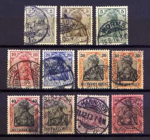 (3905) Deutsches Reich Nr.83/93 I         O    gestempelt