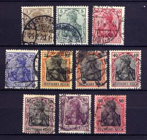 (3914) Deutsches Reich Nr.84/93 II         O    gestempelt