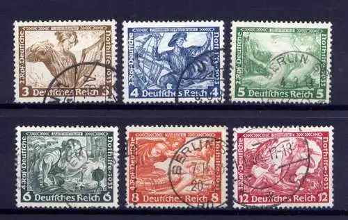 (4066) Deutsches Reich Nr.499/504 A        O  gestempelt