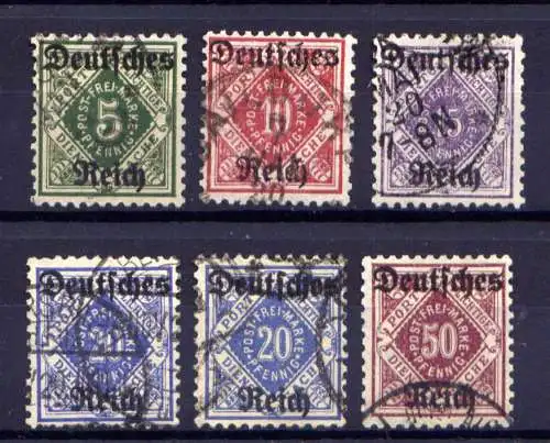 (4283) Deutsches Reich Dienst Nr.52/6 X + Y        O  gestempelt