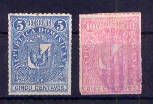 (018) Dominikanische Republik Nr.36 + 37        O  gestempelt + (*)  ohne Gummierung