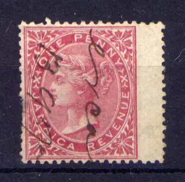(243) Jamaika Stempelmarke Nr.2        fiskalisch / Wasserzeichen 2