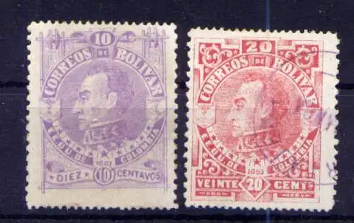 (743) Kolumbien Bolivar Nr.30 + 31        O  gestempelt + *  ungebraucht