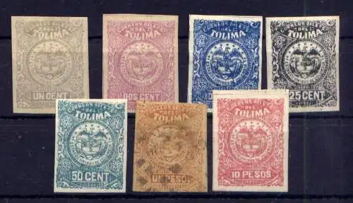 (758) Kolumbien Tolima ex.Nr.15/26        *  ungebraucht, O  gestempelt + (*)  ohne Gummierung