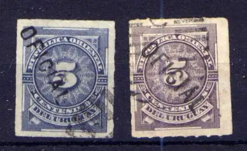 (197) Uruguay Dienst Nr.22 + 23          O  gestempelt