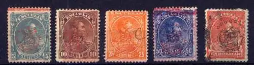 (468) Venezuela Stempelmarke Nr.48/52          O  gestempelt + (*)  ohne Gummierung