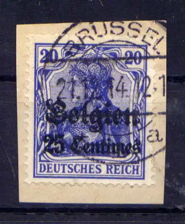(033) Post in Belgien Nr.4        O  gestempelt Briefstück