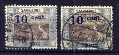 (301) Saargebiet Nr.72 A I + II         O  gestempelt