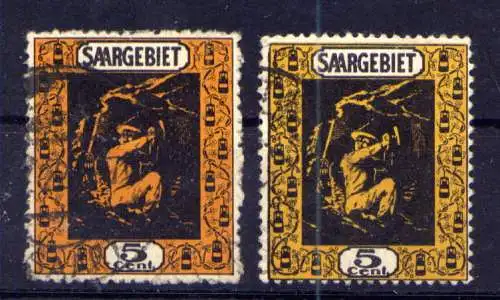 (305) Saargebiet Nr.85 a + b         O  gestempelt