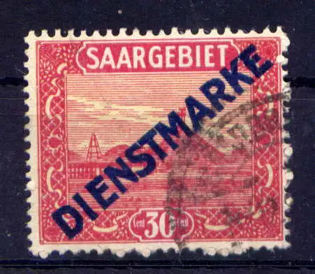 (322) Saargebiet Dienst Nr.7         O  gestempelt