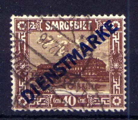 (323) Saargebiet Dienst Nr.8         O  gestempelt