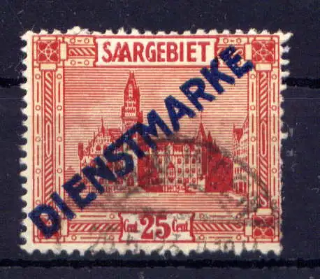 (326) Saargebiet Dienst Nr.14         O  gestempelt
