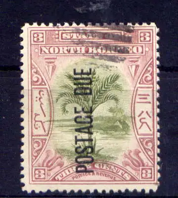 (011) Nord-Borneo Porto Nr.10            O  gestempelt