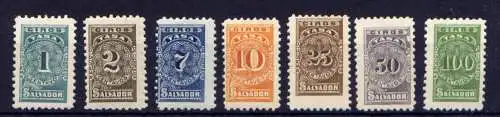 (294) El Salvador Postanweisungsmarken ex.Nr.1/8              *  ungebraucht + (*) ohne Gummierung 
