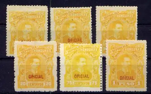 (015) Honduras Dienst ex.Nr.12/22                 *  ungebraucht + (*)  ohne Gummierung