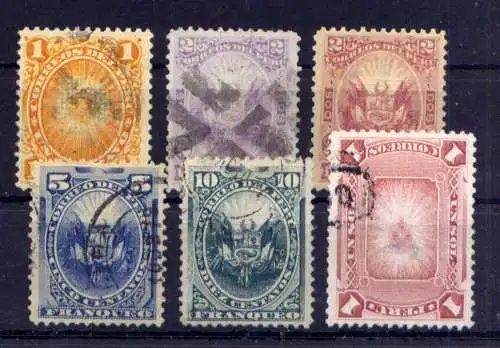 (534) Peru ex.Nr.19/25          O  gestempelt + (*)  ohne Gummierung