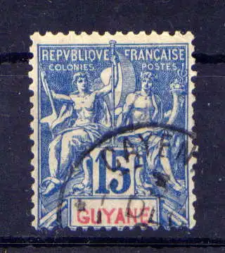 (010) Französich - Guayana Nr.34          O  gestempelt