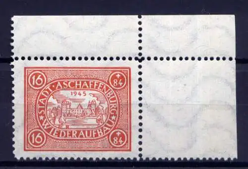 (278) Lokalausgabe Aschaffenburg  Nr.III A y                   **  postfrisch / Eckrand