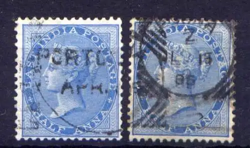 (413) Britisch-Indien Nr.17 I + II        O  gestempelt