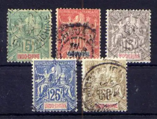 (007) Französisch Indochina Nr.17/21        O  gestempelt
