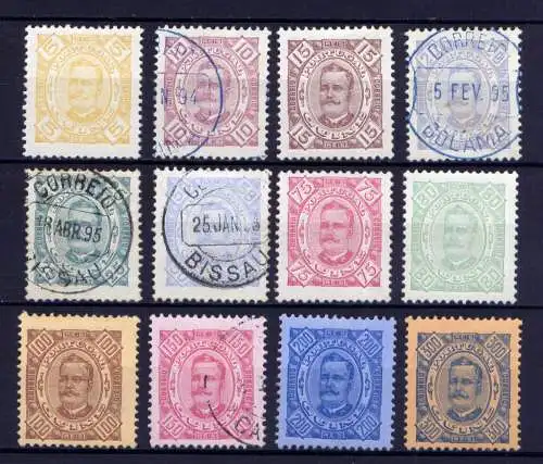 (012) Portugiesisch Guinea Nr.26/37                   O  gestempelt + *  ungebraucht + (*)  ohne Gummierung
