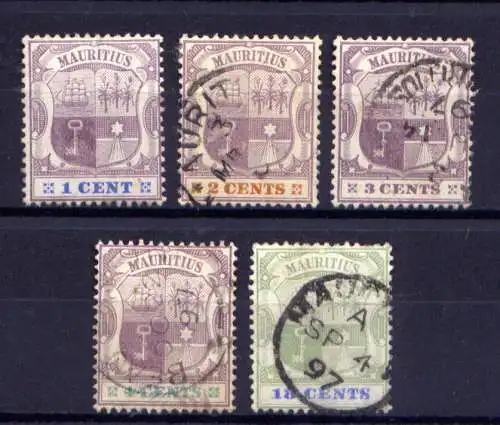 (036) Mauritius Nr.82/6                   O  gestempelt + *  ungebraucht