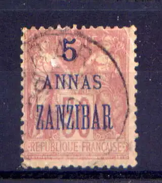 (004) Französisch - Sansibar Nr.34                   O  gestempelt