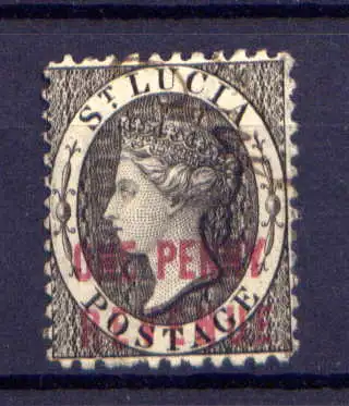 (009)  St. Lucia Nr.14 violetter Aufdruck           O  gestempelt