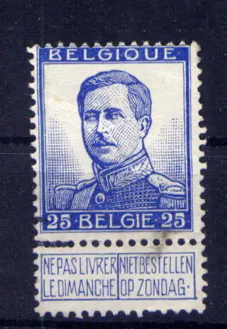 (2321) Belgien Nr.102 II        O  gestempelt