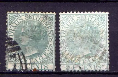 (006) Straits Settlements Nr.15 a + b          O  gestempelt