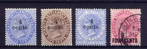 (016) Straits Settlements Nr.75/8          O  gestempelt + *  ungebraucht