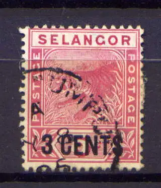 (008) Malaiische Staaten Selangor Nr.14            O  gestempelt