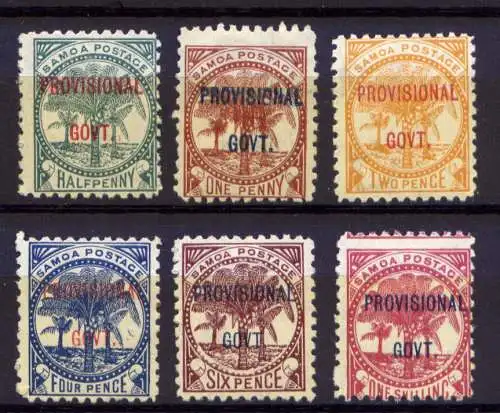(009) Samoa Nr.27/32           *  ungebraucht + (*)  ohne Gummierung