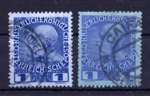 (4421) Österreich Post in der Levante Nr.57 a + b                   O  gestempelt
