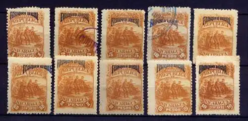 (286) Nicaragua Dienst Nr.21/30         **  postfrisch + O  gestempelt