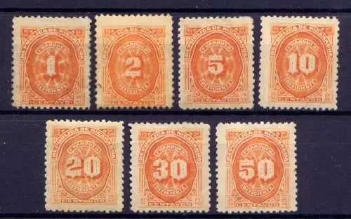 (294) Nicaragua Porto Nr.96/106         (*)  ohne Gummierung + *  ungebraucht