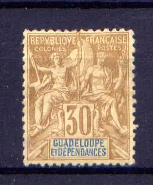 (030) Guadeloupe Nr.35                     (*)  ohne Gummierung