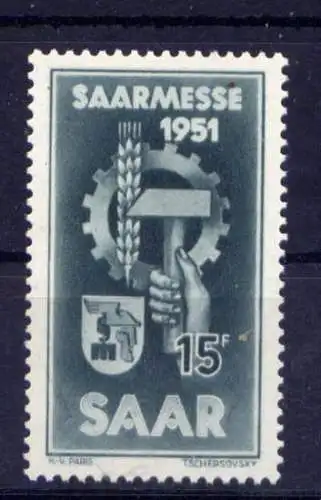 (308) Saarland Nr.306         **  postfrisch
