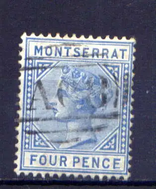 (002) Montserrat Nr.4                 O  gestempelt