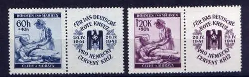 (428) Böhmen und Mähren Nr.62/3 Zf             **  postfrisch / Deutsches Reich