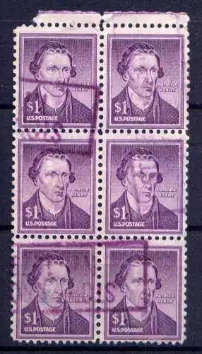 (7412) USA Nr.674 Sechserblock                    O  gestempelt