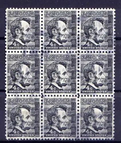 (7733) USA Nr.893 Neunerblock                     O  gestempelt