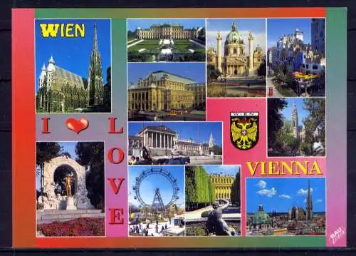 (5615) Wien  - unbeschrieben / Österreich Schloß Kirche Riesenrad Wappen