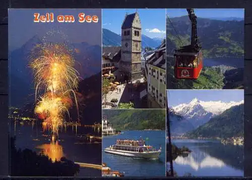 (5617) Zell am See  - unbeschrieben / Österreich See Feuerwerk Seilbahn
