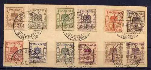 (296) Lokalausgabe Finsterwalde  Nr.1/12                    O  gestempelt / großes Briefstück