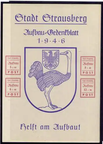 (311) Lokalausgabe Strausberg  Nr.Block 3                (*)  ohne Gummierung