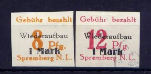 (325) Lokalausgabe Spremberg  Nr.19/20 B                 O  gestempelt + *  ungebraucht